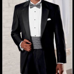 $798 NWT ~ 44 Long Black Men's Tuxedo Suit ~ 39 W